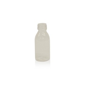 Flacon col étroit s/bouchon DIN28   PET transparent, ENDO