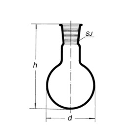 Ballon fond plat col rodé 14/23, 100 ml (x10)