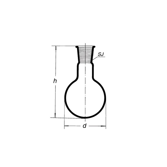 Ballon fond plat col rodé 14/23, 100 ml (x10)