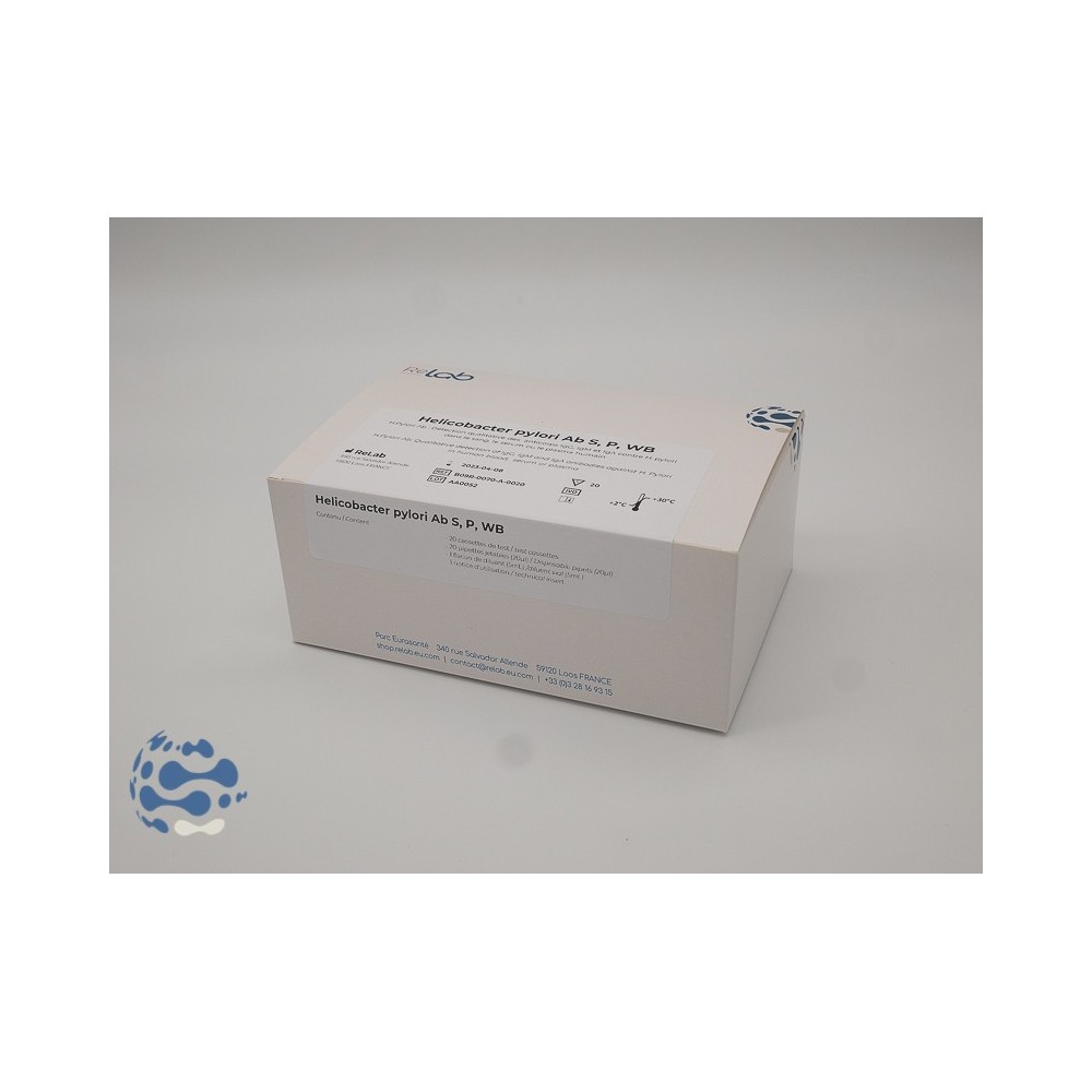 Helicobacter pylori Ab cassette S, P, WB (20 tests)